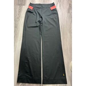 Lucy Black Athletic Pants Wide‎ Leg Coral Trim Comfort Fit Women's Size S